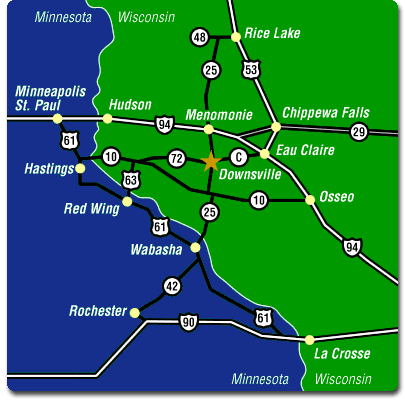 Downsville Map